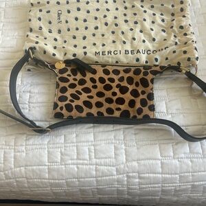 Leopard Print Mini Bag with Black Accents